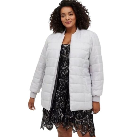 6X 30W Torrid Grey 3 in 1 Twill Parka Faux Fur Hood coat jacket Convertible, rem - Picture 2 of 14